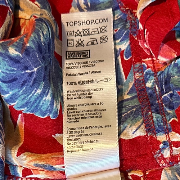 TOPSHOP | Hawaiian Flower Print Crop Top SZ 6 - Picture 10 of 10